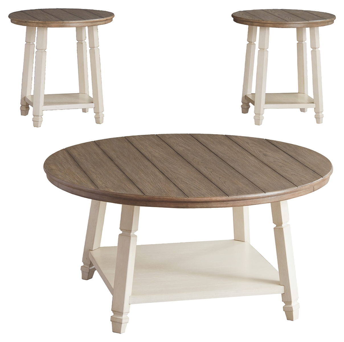 Bolanbrook – White / Brown / Beige – Occasional Table Set (Set of 3)