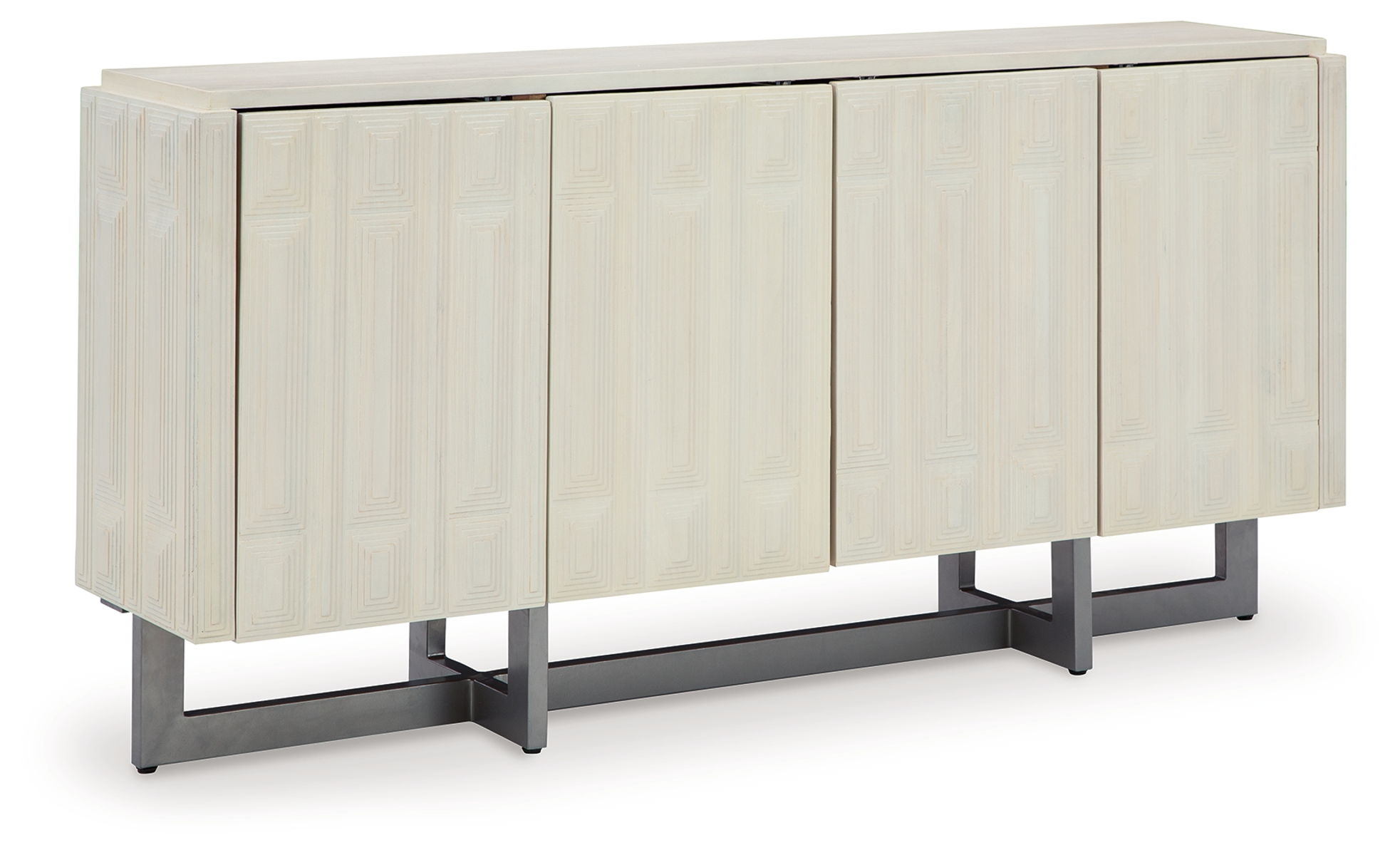 Ornawel – Distressed White – Accent Cabinet