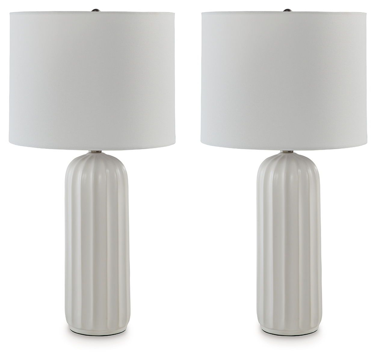 Clarkland – White – Ceramic Table Lamp (Set of 2)