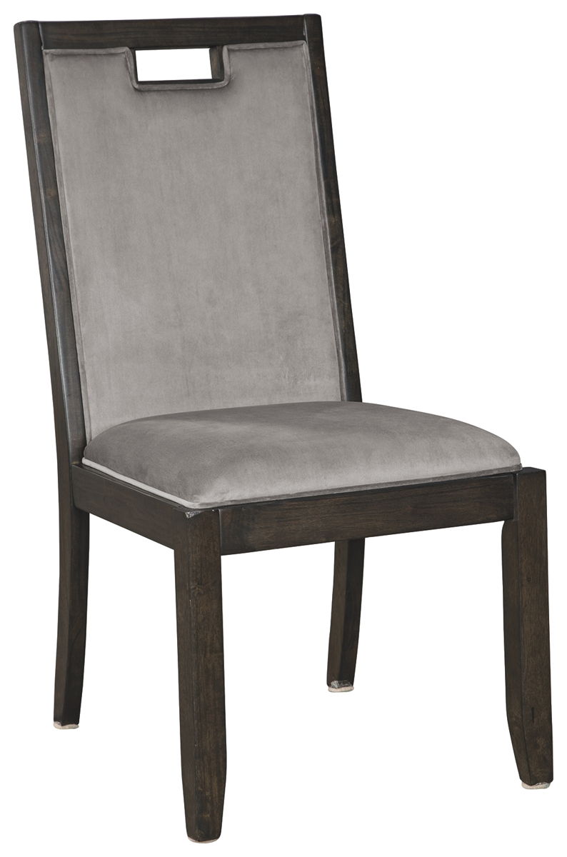 Hyndell – Gray / Dark Brown – Dining UPH Side Chair (Set of 2)