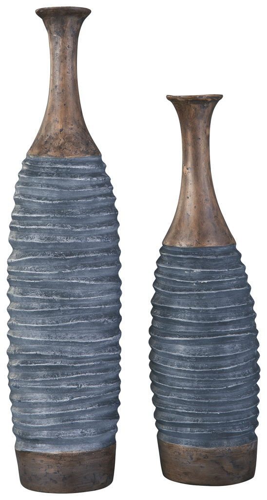 BLAYZE – Antique Gray / Brown – Vase Set (Set of 2)