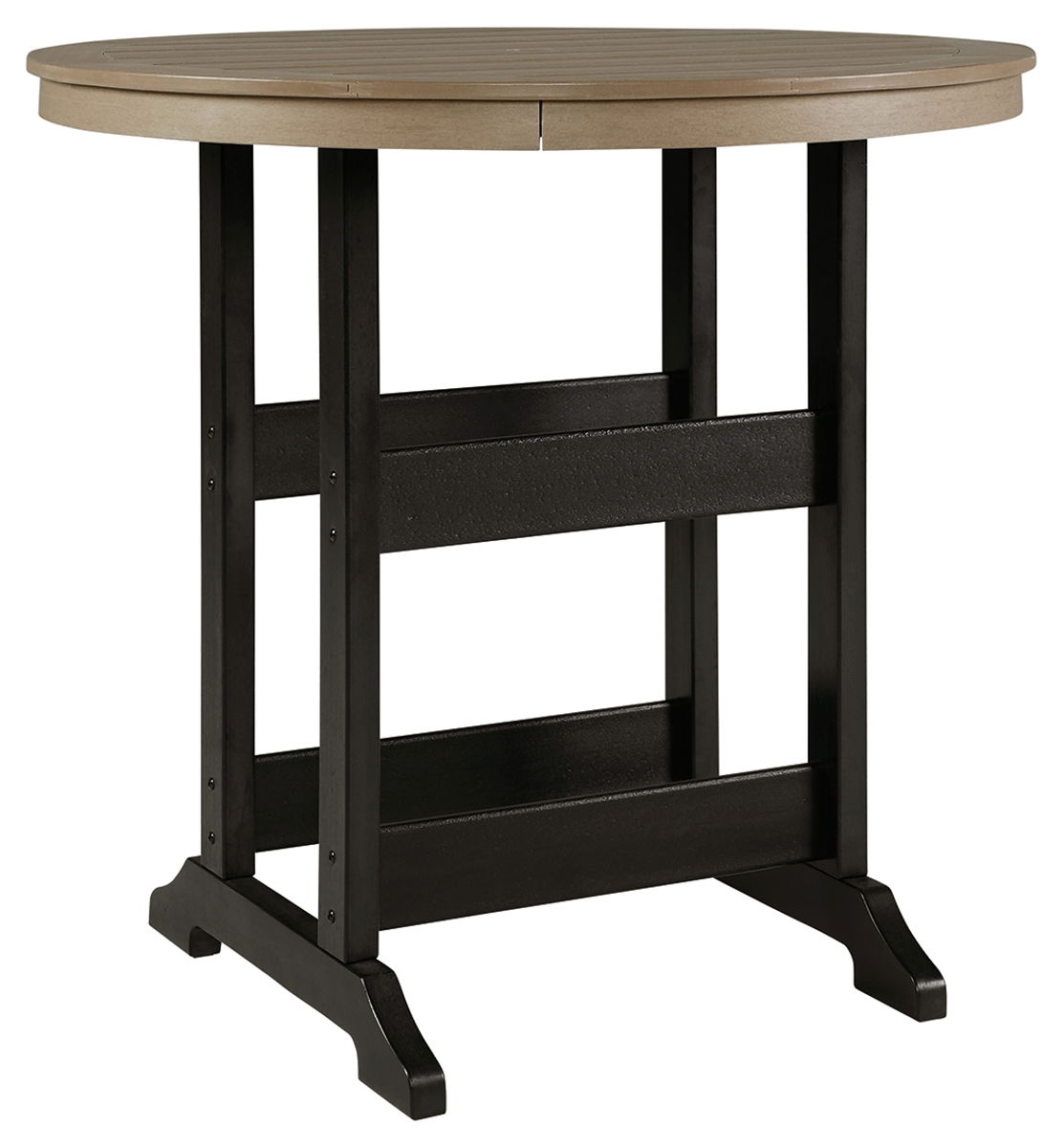Fairen Trail – Black / Driftwood – Round Bar Table w/Umb OPT