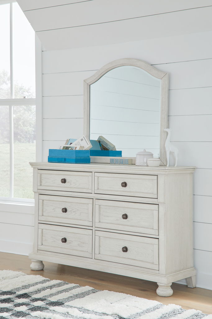 Robbinsdale – Antique White – Dresser, Mirror – Youth