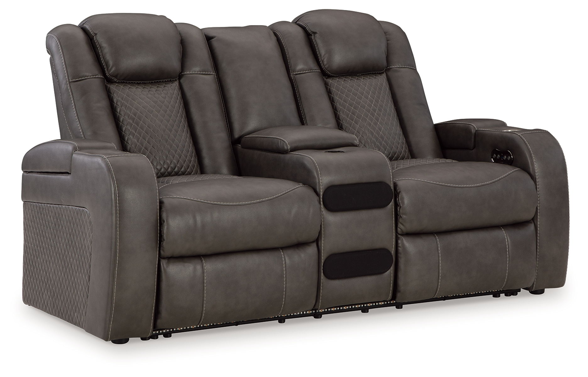 Fyne-dyme – Power Reclining Loveseat With Console/Adj Hdrst