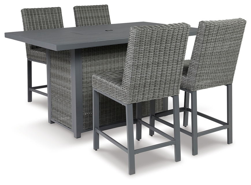 Palazzo – Gray – Outdoor Counter Height Dining Table With 4 Barstools