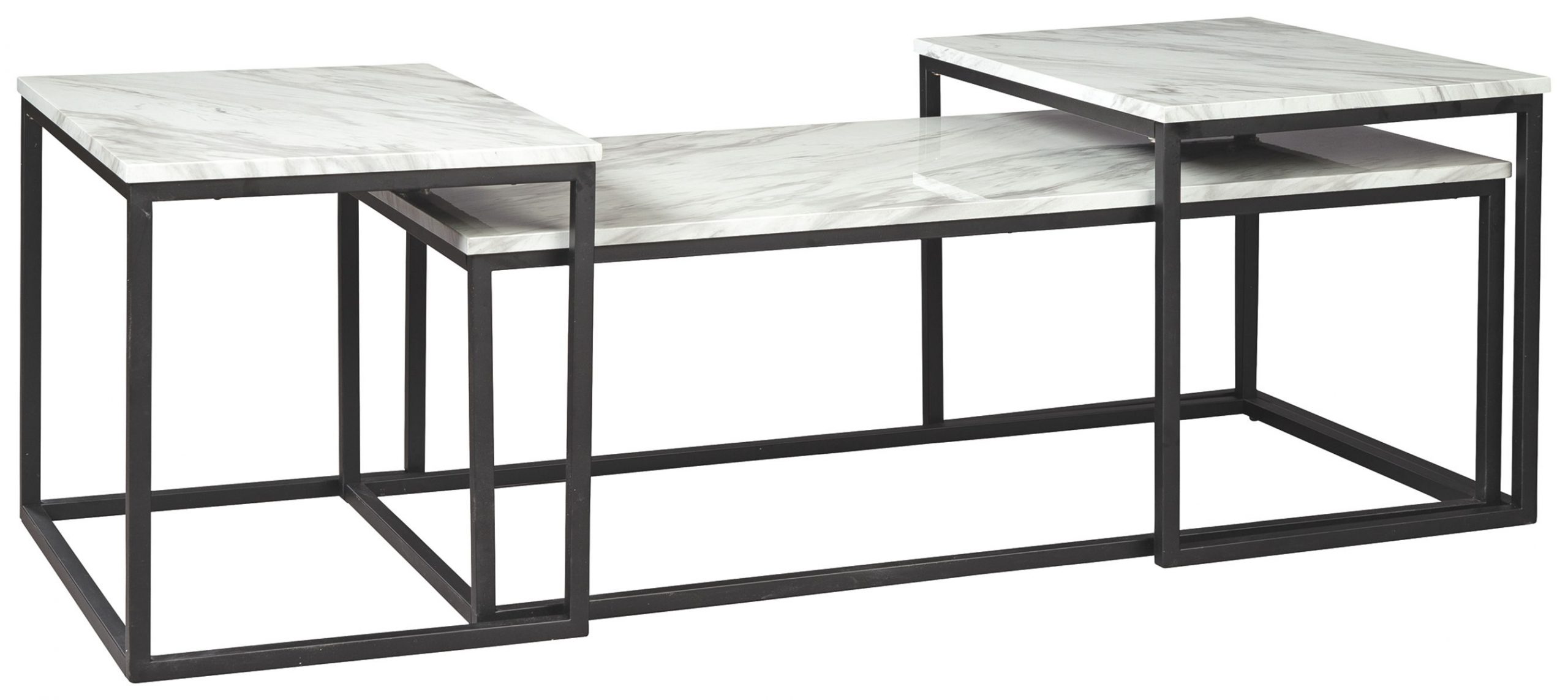 Donnesta – Gray / Black – Occasional Table Set (Set of 3)