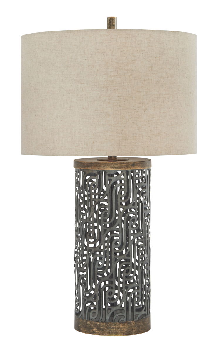 Dayo – Gray / Gold Finish – Metal Table Lamp