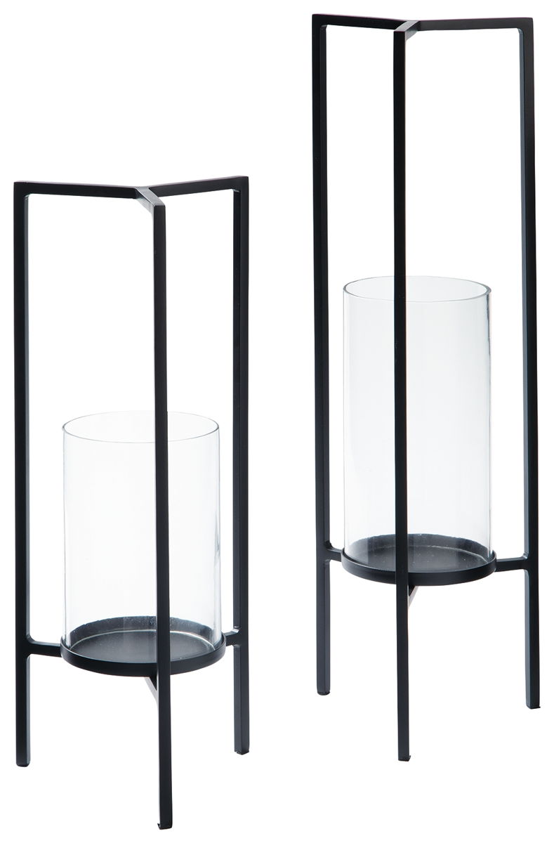 Ginette – Black – Candle Holder Set (Set of 2)