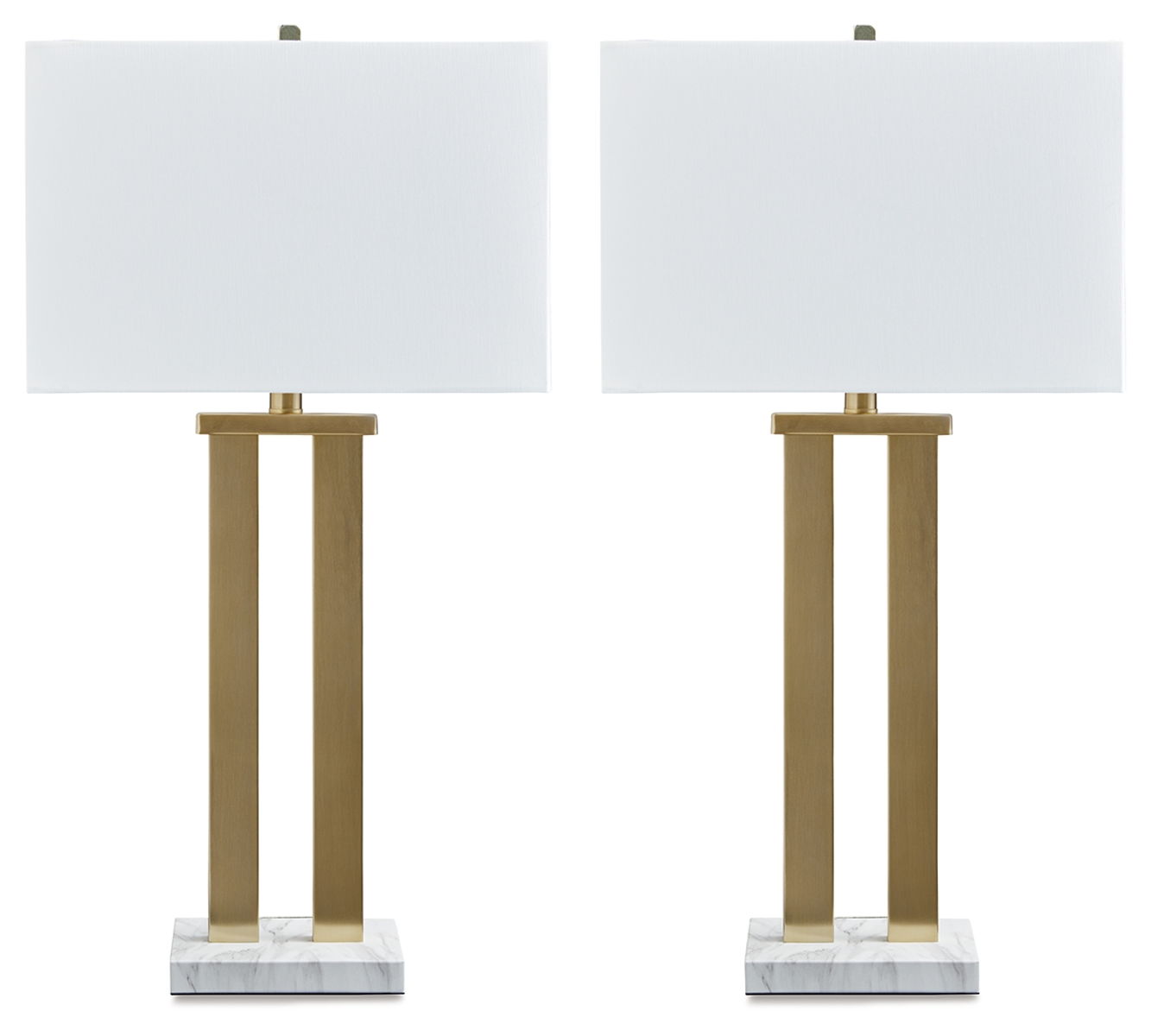 Coopermen – Gold Finish / White – Metal Table Lamp (Set of 2)