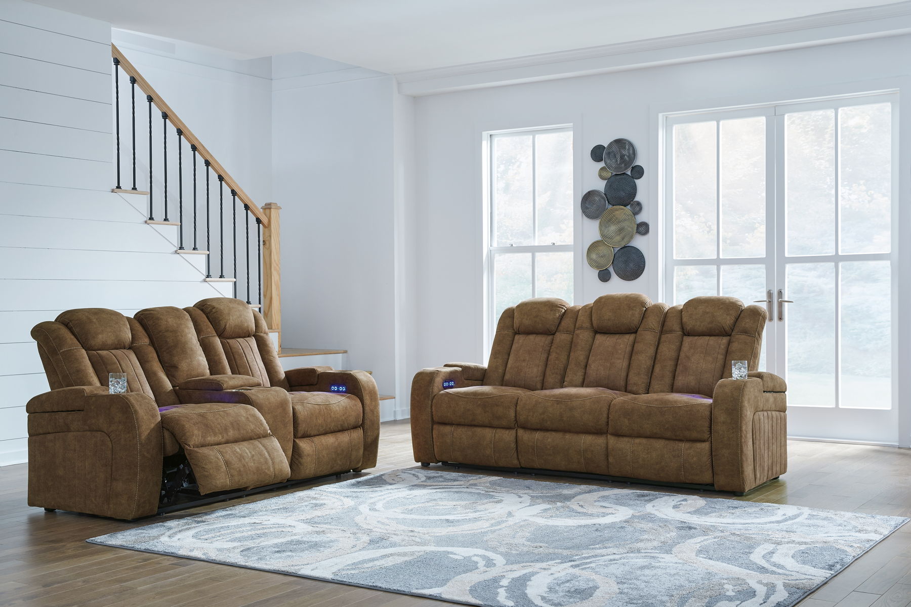 Wolfridge – Brindle – 2 Pc. – Power Reclining Sofa, Power Reclining Loveseat With Console