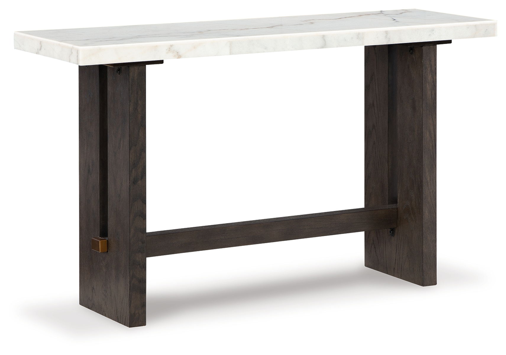 Burkhaus – White / Dark Brown – Sofa Table