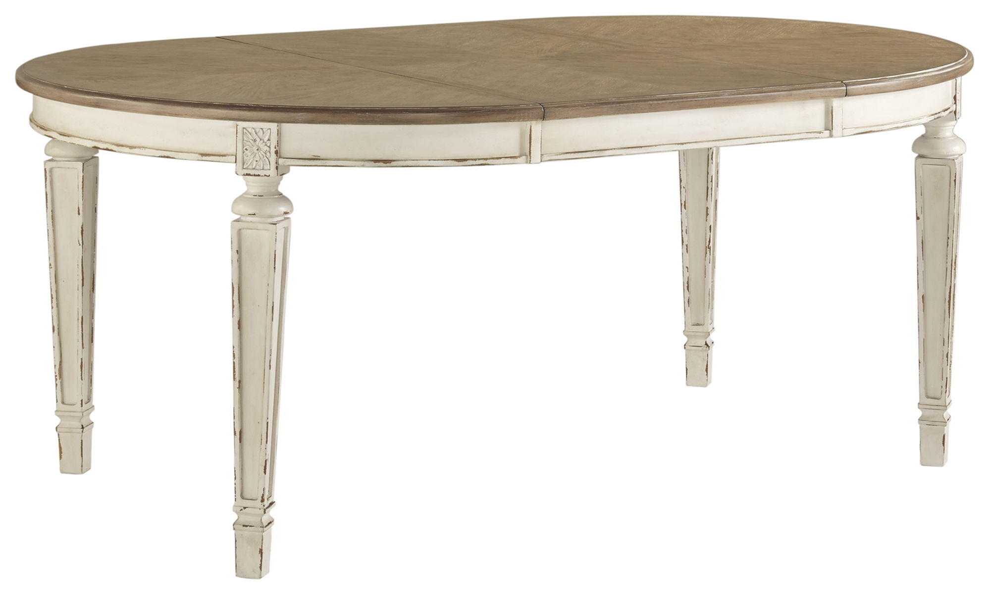 Realyn – Chipped White – Oval Dining Room Extension Table