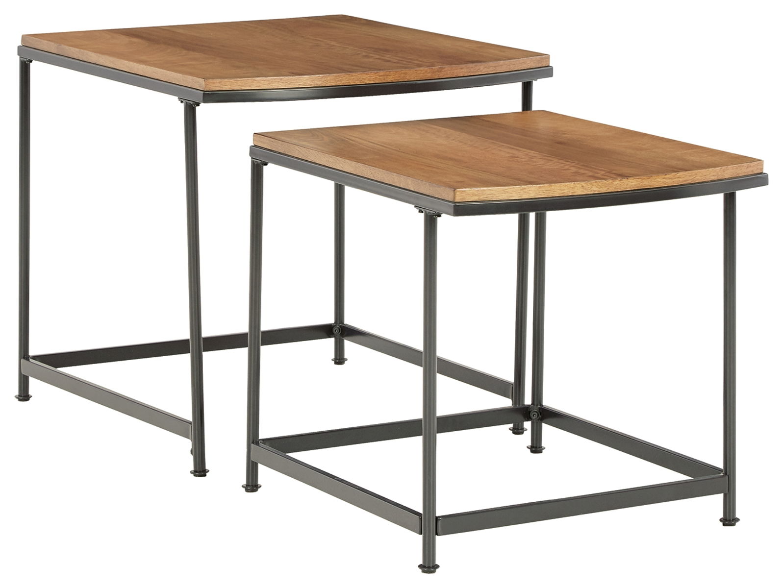 Drezmoore – Light Brown / Black – Nesting End Tables (Set of 2)
