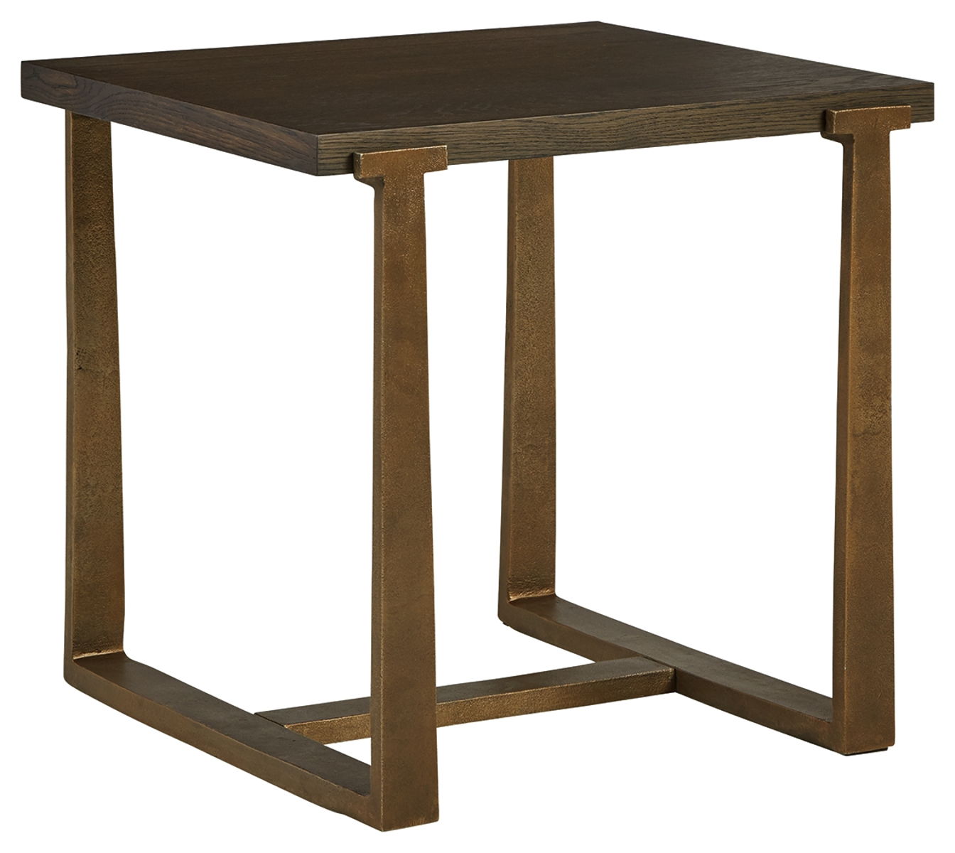 Balintmore – Brown / Gold Finish – Rectangular End Table