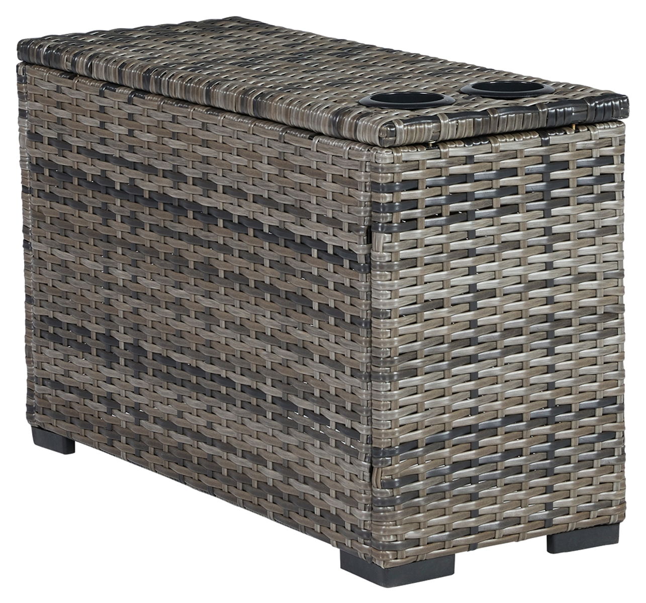 Harbor Court – Gray – Console With Drink Holders