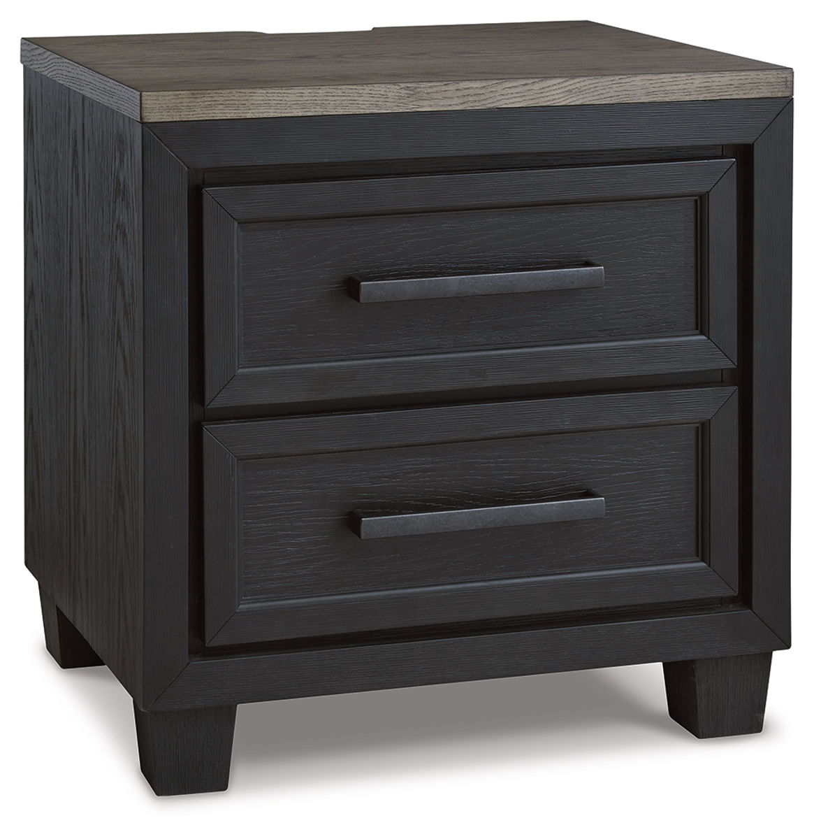 Foyland – Black / Brown – Two Drawer Night Stand