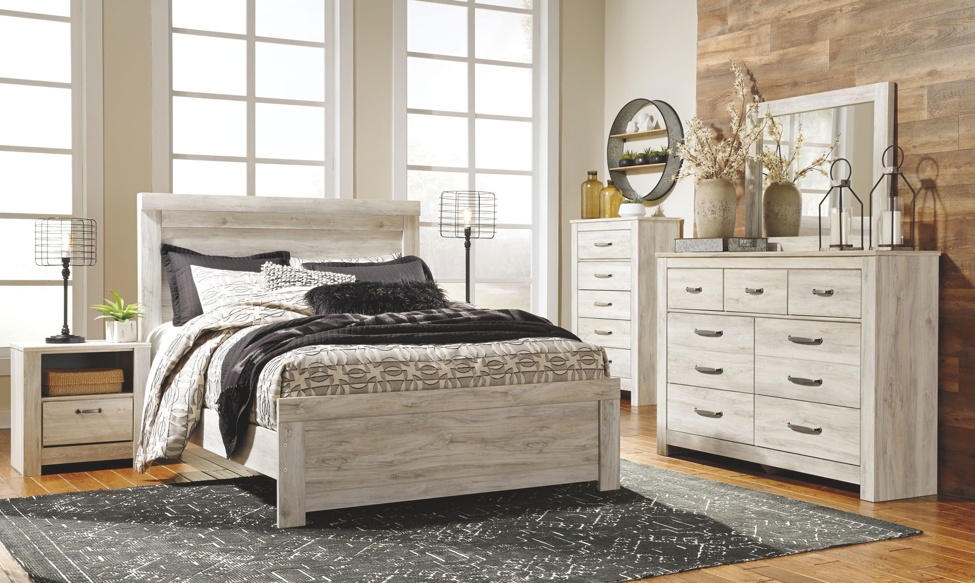 Bellaby – Dresser, Mirror, Panel Bed Set