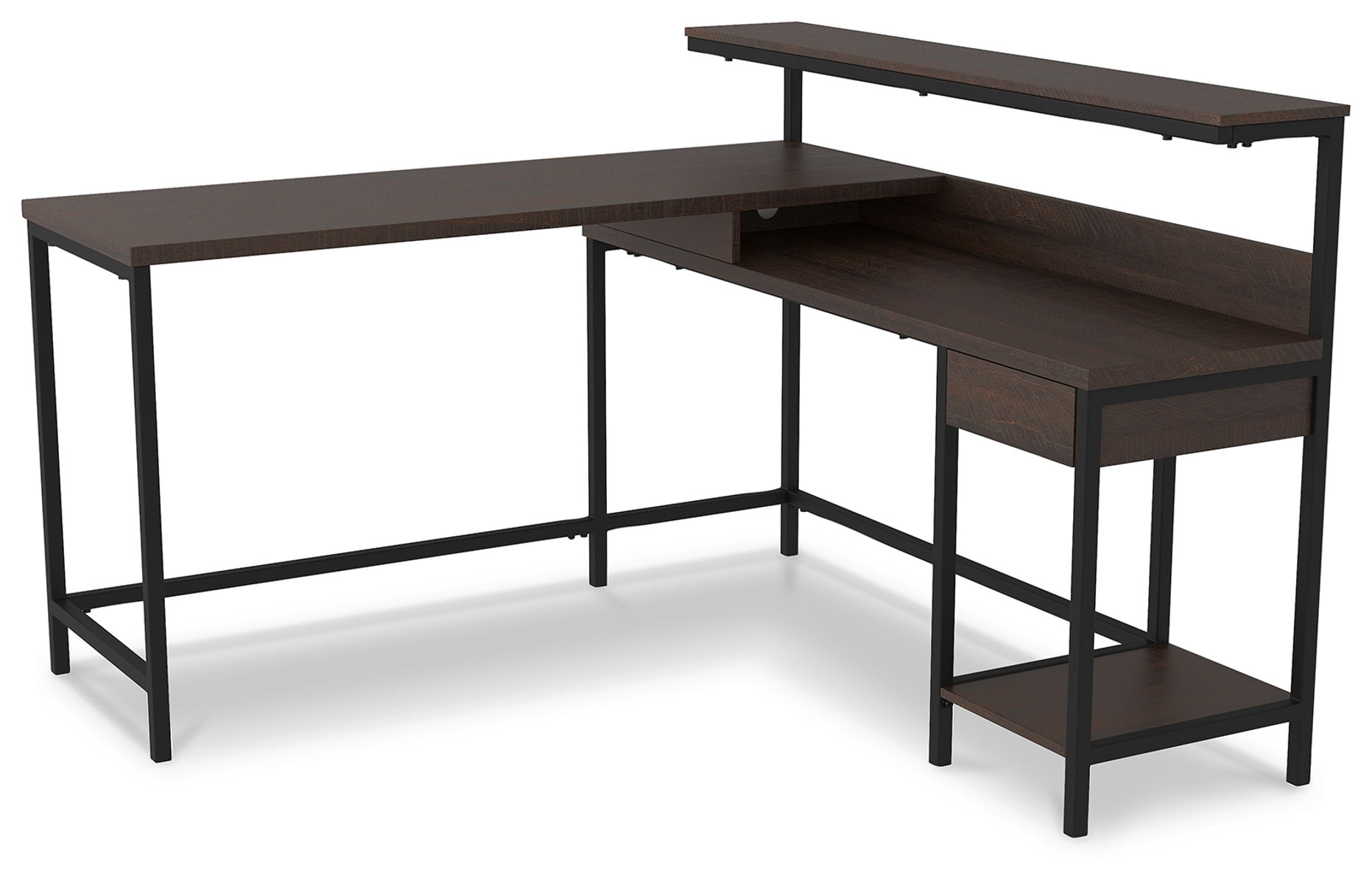 Camiburg – Warm Brown – L-Desk with Storage