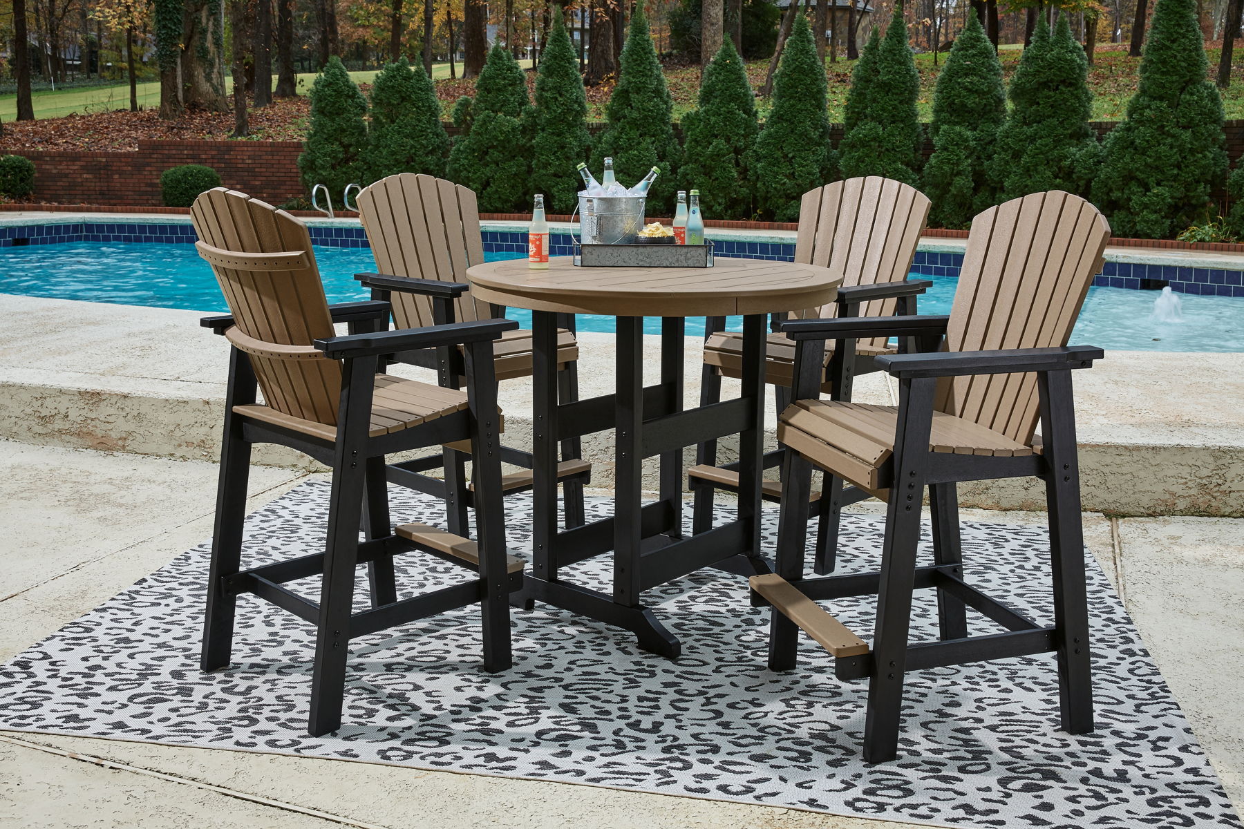 Fairen Trail – Black / Driftwood – 5 Pc. – Dining Set with 4 Chairs