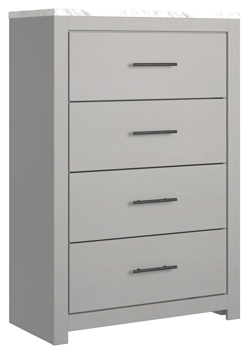 Cottonburg – Light Gray / White – Four Drawer Chest