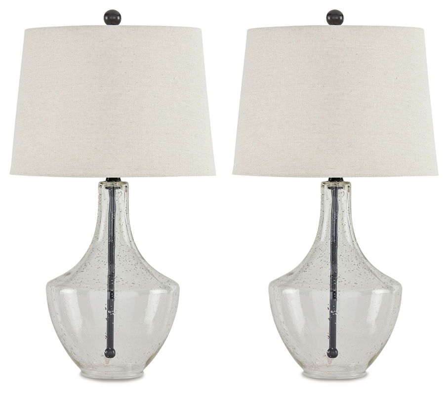 Gregsby – Clear / Black – Glass Table Lamp (Set of 2)