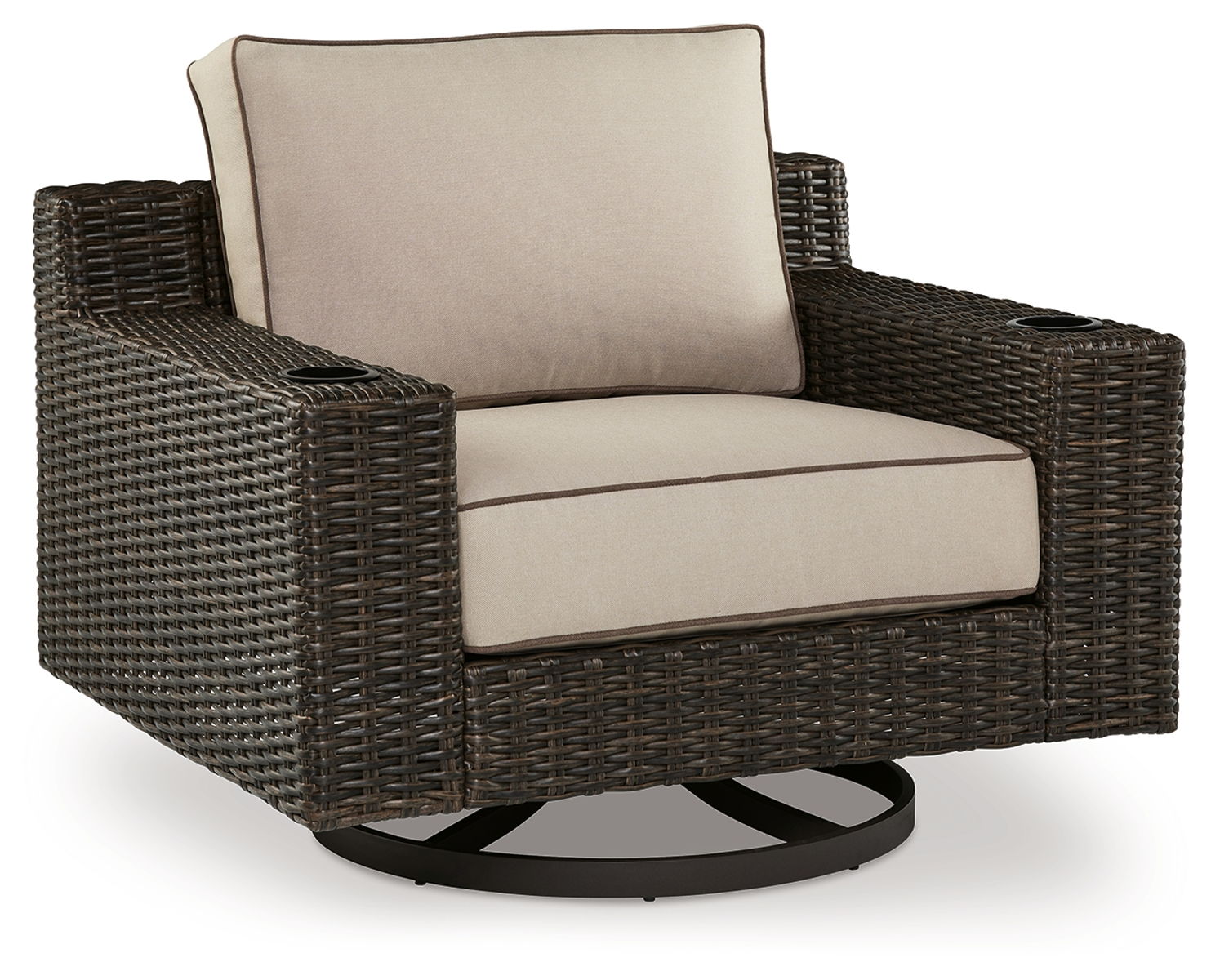 Coastline Bay – Brown – Swivel Lounge W/ Cushion