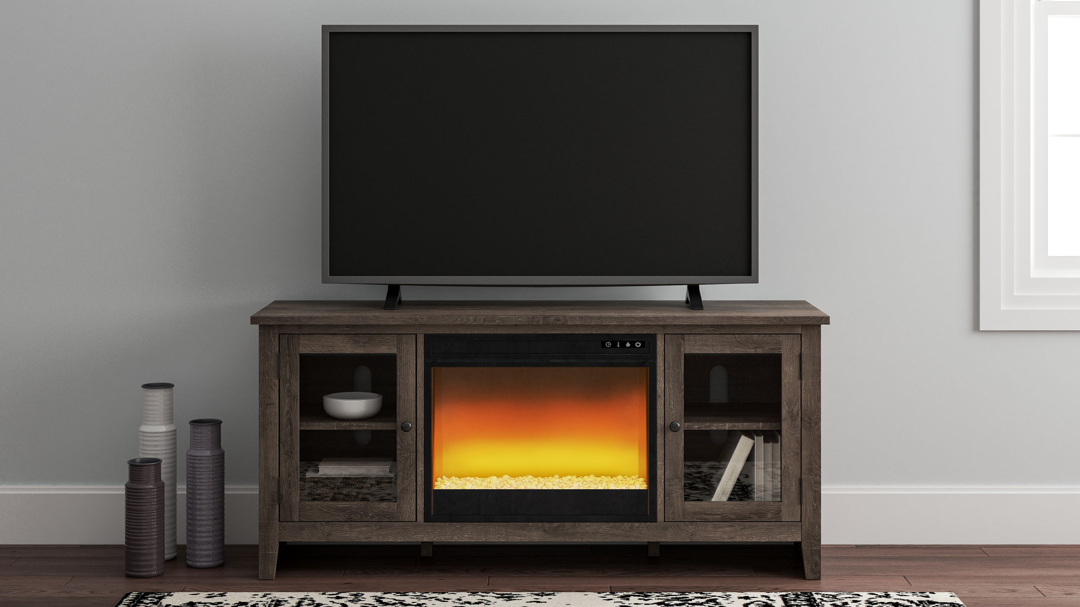 Arlenbry – TV Stand With Fireplace