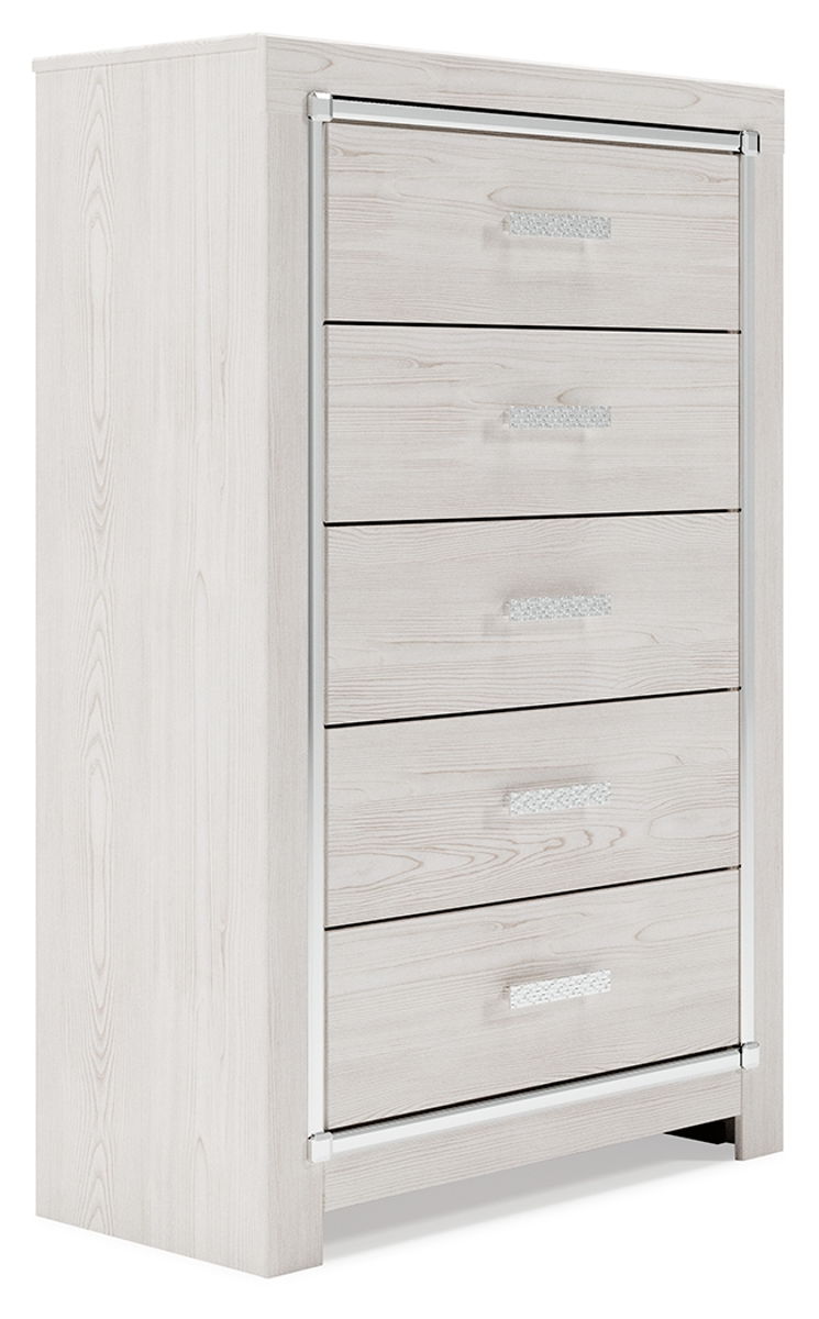 Altyra – White – Five Drawer Chest