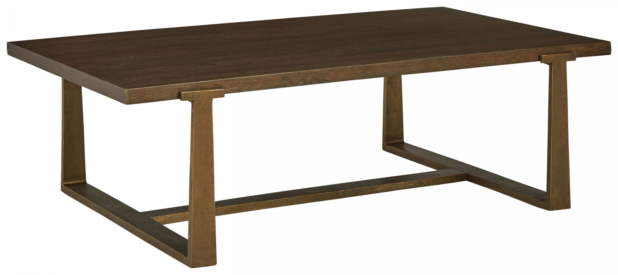 Balintmore – Brown / Gold Finish – Rectangular Cocktail Table