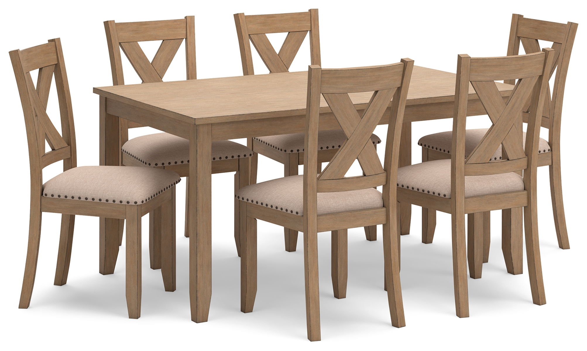 Sanbriar – Light Brown – RECT DRM Table Set (Set of 7)