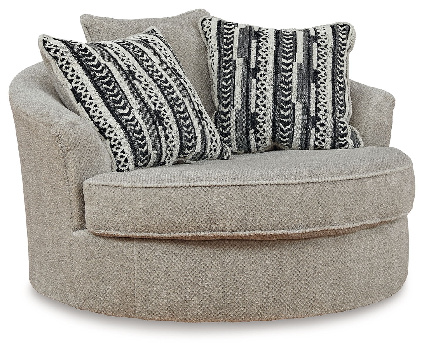 Calnita – Sisal – Oversized Swivel Accent Chair