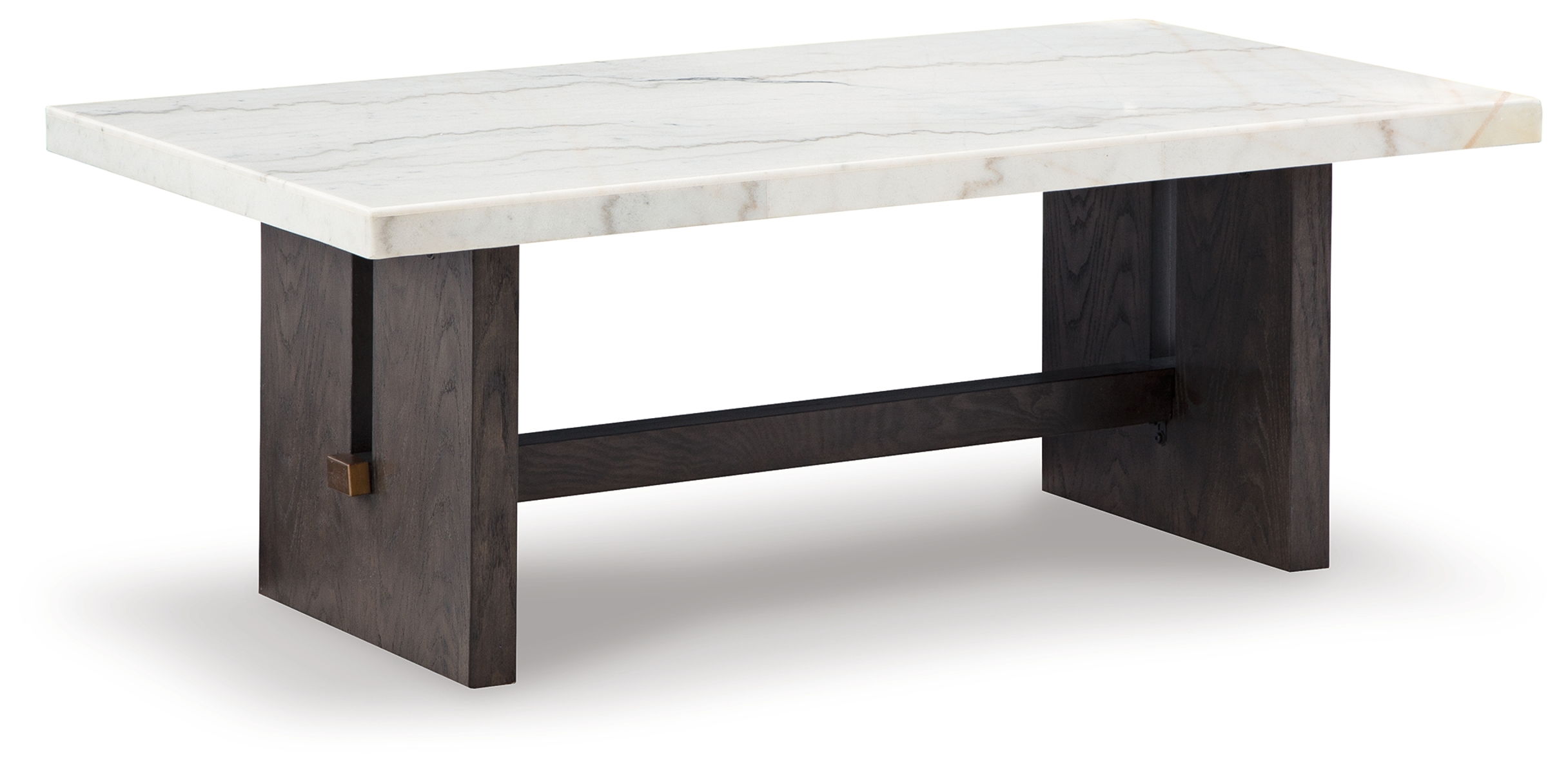 Burkhaus – White / Dark Brown – Rectangular Cocktail Table