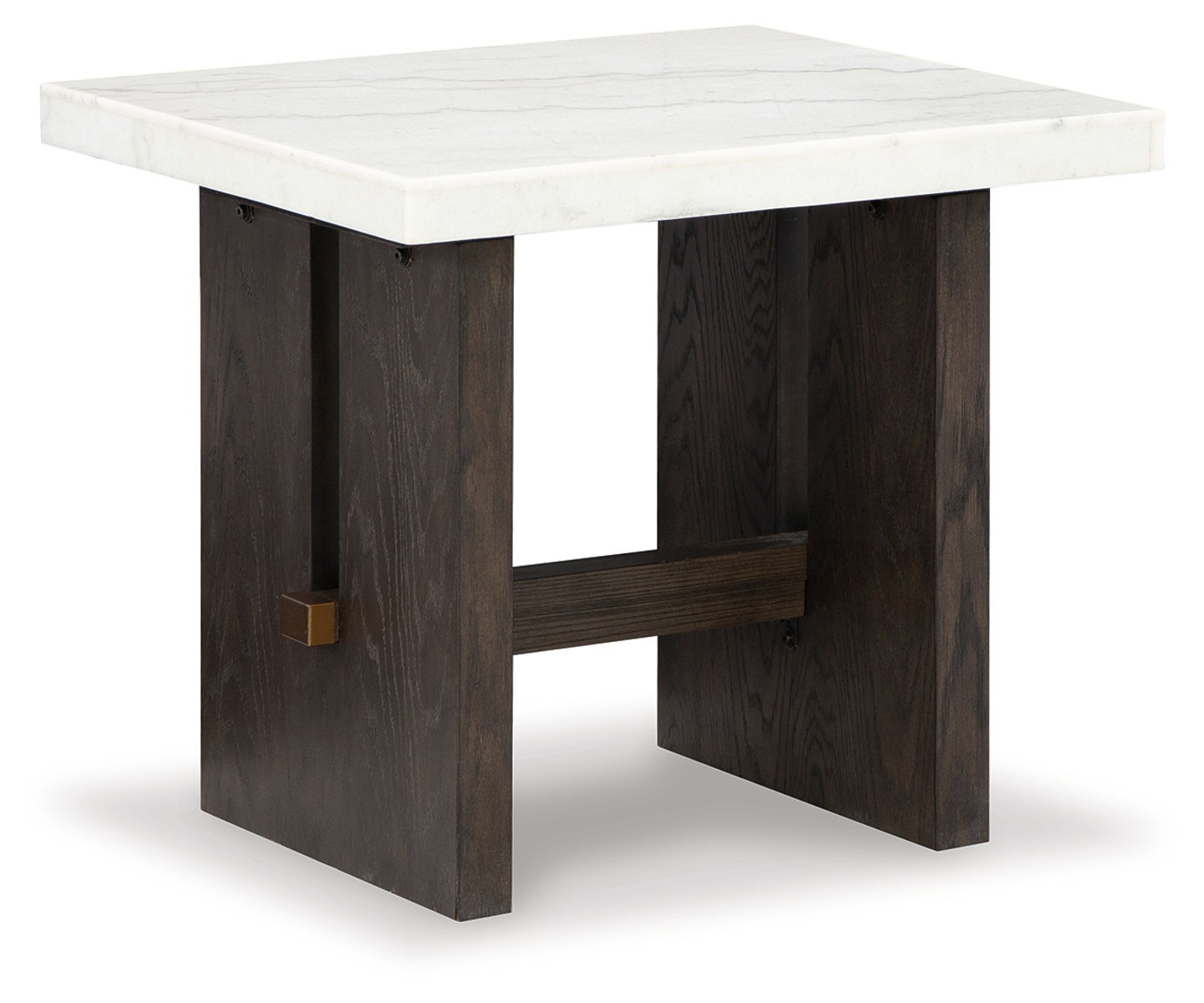 Burkhaus – White / Dark Brown – Rectangular End Table