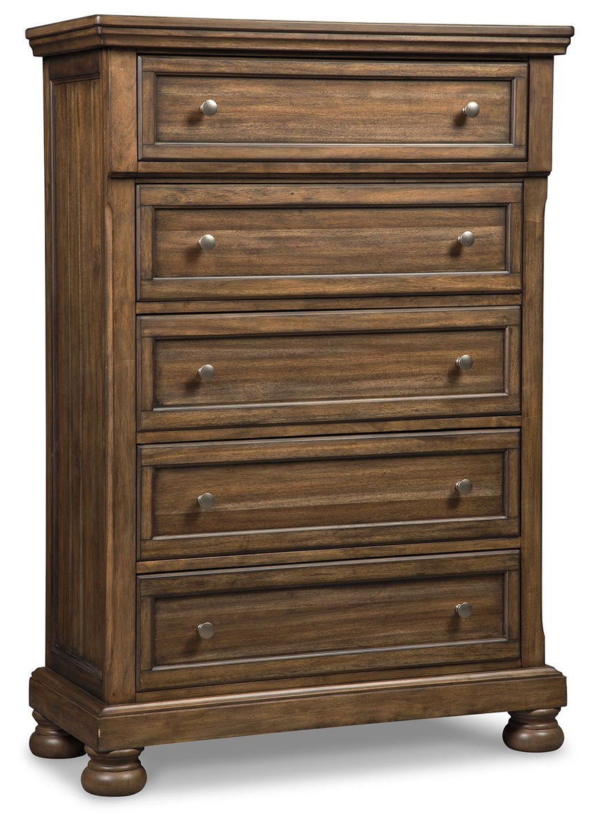 Flynnter – Medium Brown – Five Drawer Chest