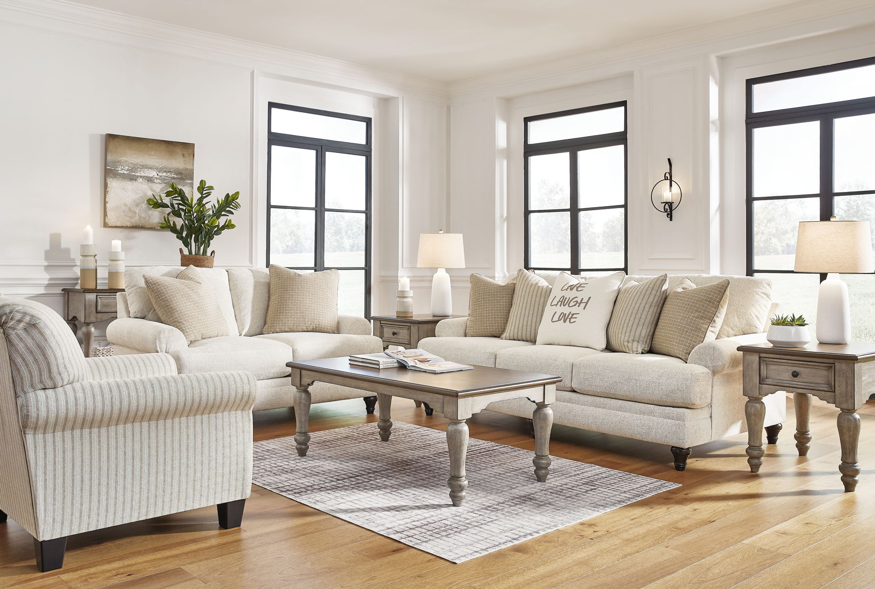 Valerani – Sandstone – Sofa, Loveseat, Accent Chair