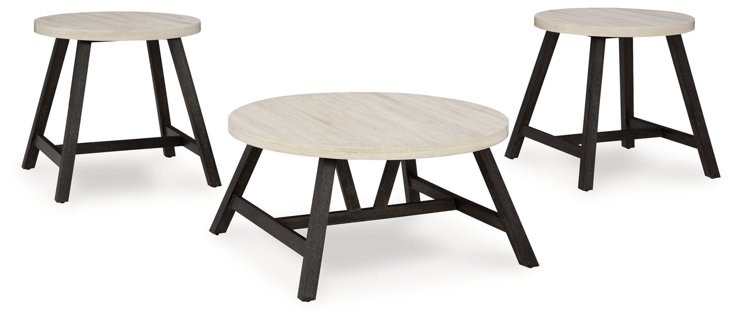 Fladona – Black / White – Occasional Table Set (Set of 3)