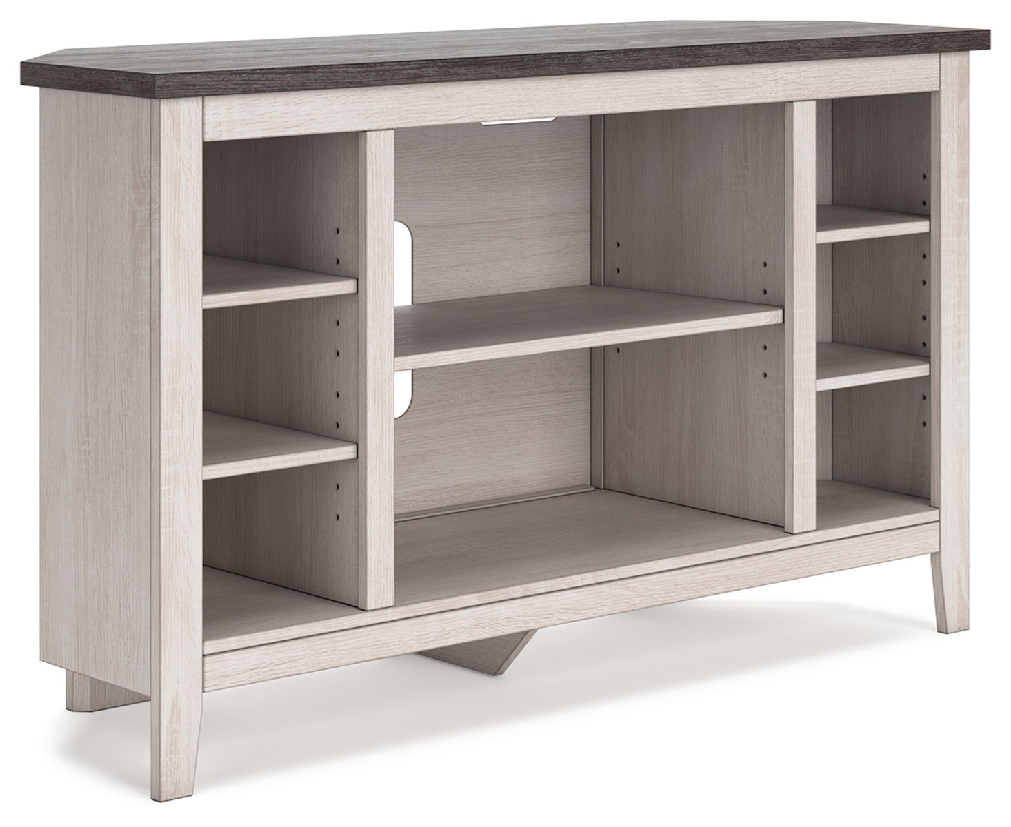 Dorrinson – Two-tone – Corner TV Stand/Fireplace OPT
