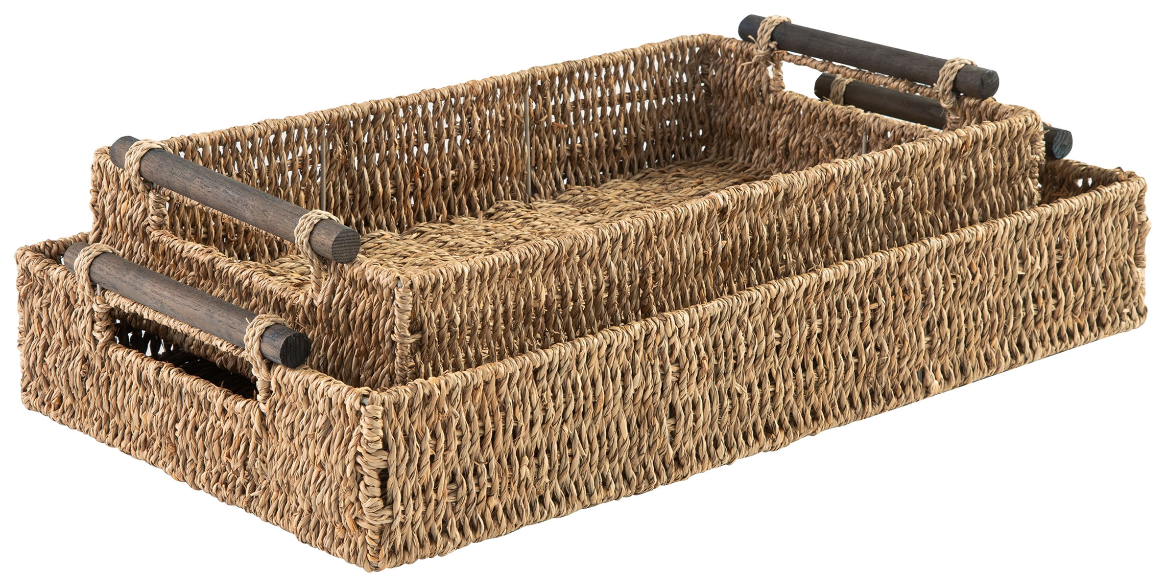 Halima – Tan – Tray Set (Set of 2) – Seagrass