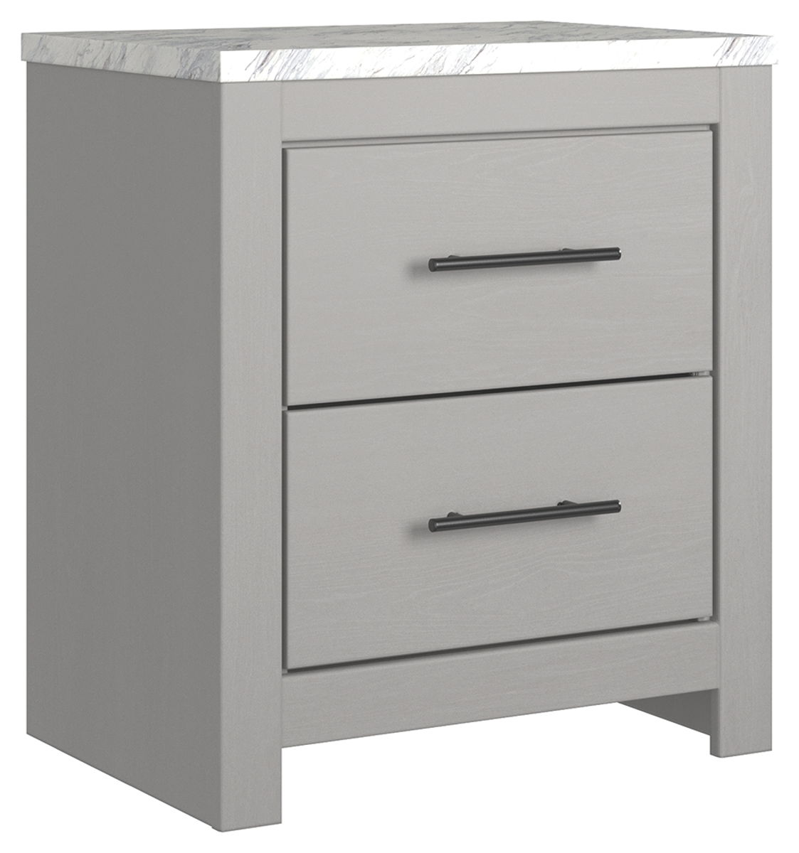 Cottonburg – Light Gray / White – Two Drawer Night Stand