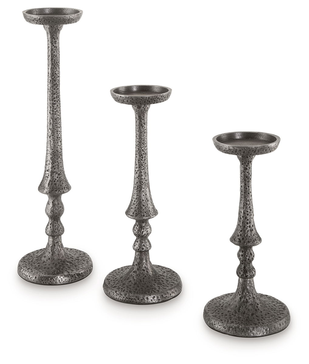Eravell – Pewter Finish – Candle Holder Set (Set of 3)