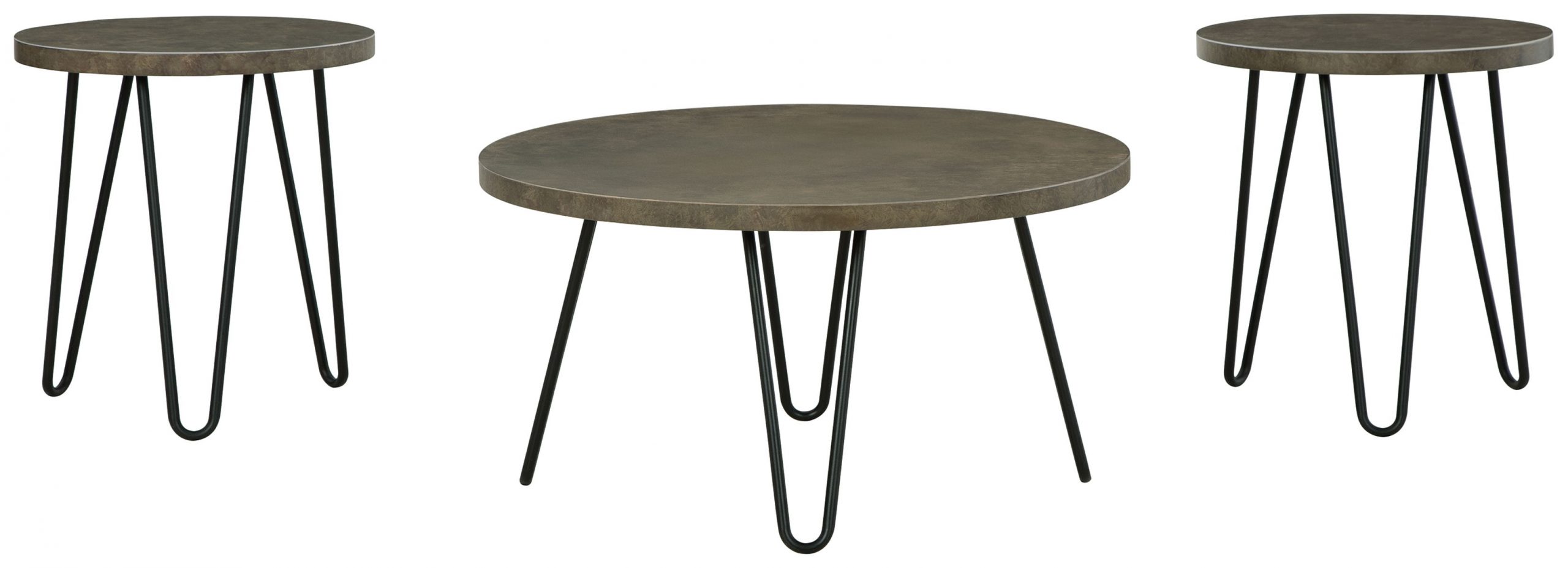 Hadasky – Brown / Beige – Occasional Table Set (Set of 3)