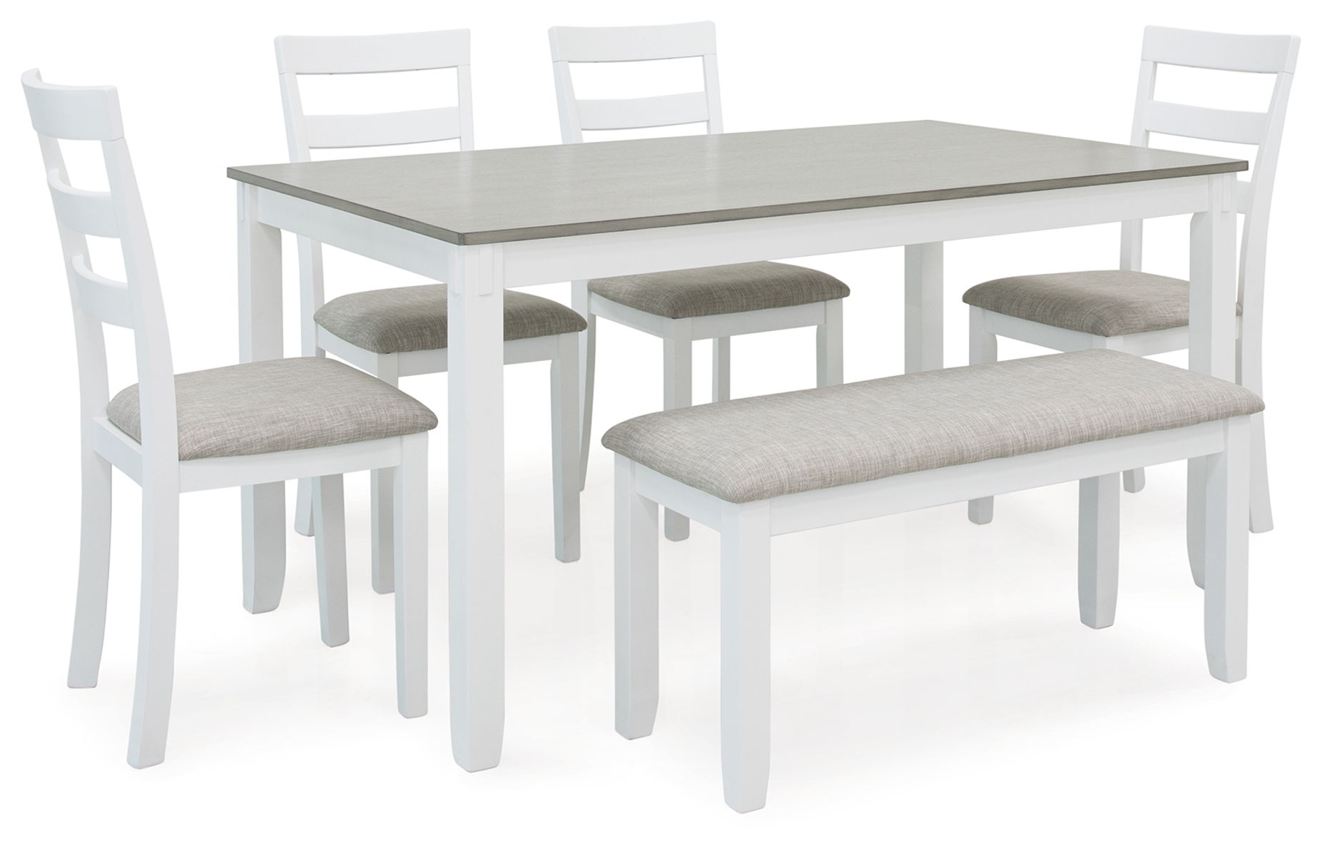 Stonehollow – White / Gray – Rectangular Drm Table Set (Set of 6)