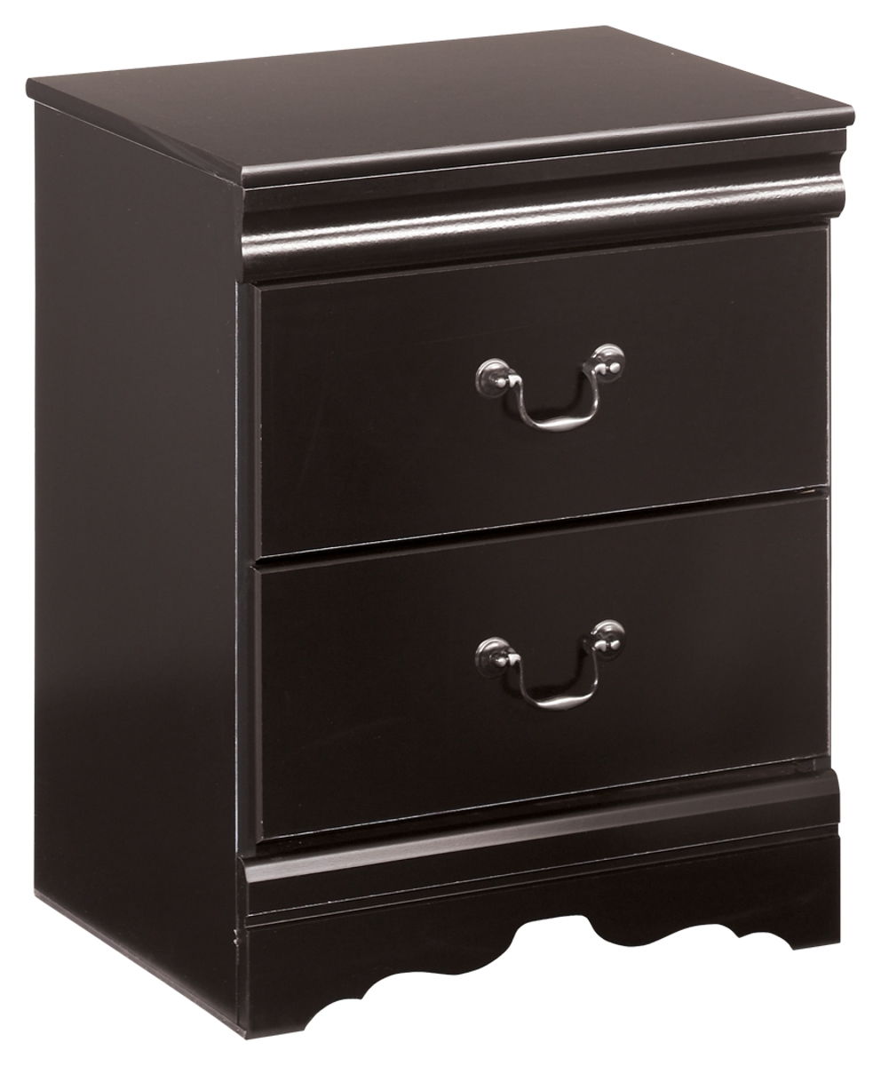Huey – Black – Two Drawer Night Stand