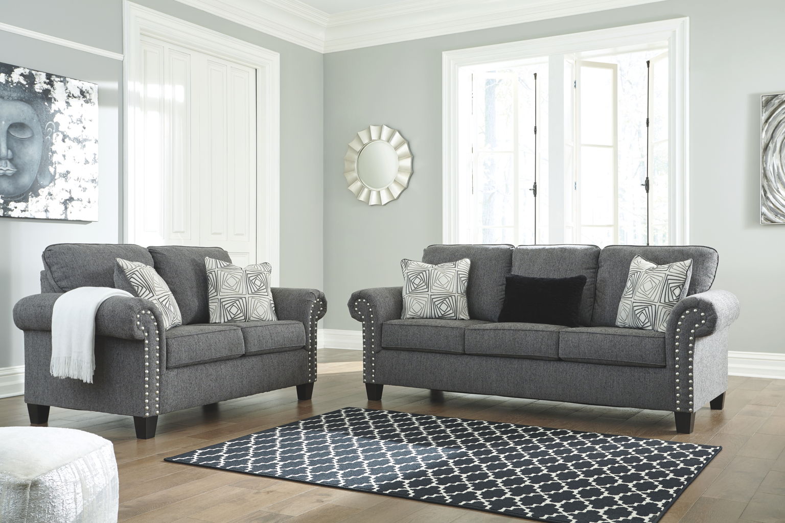 Agleno – Charcoal – 2 Pc. – Sofa, Loveseat