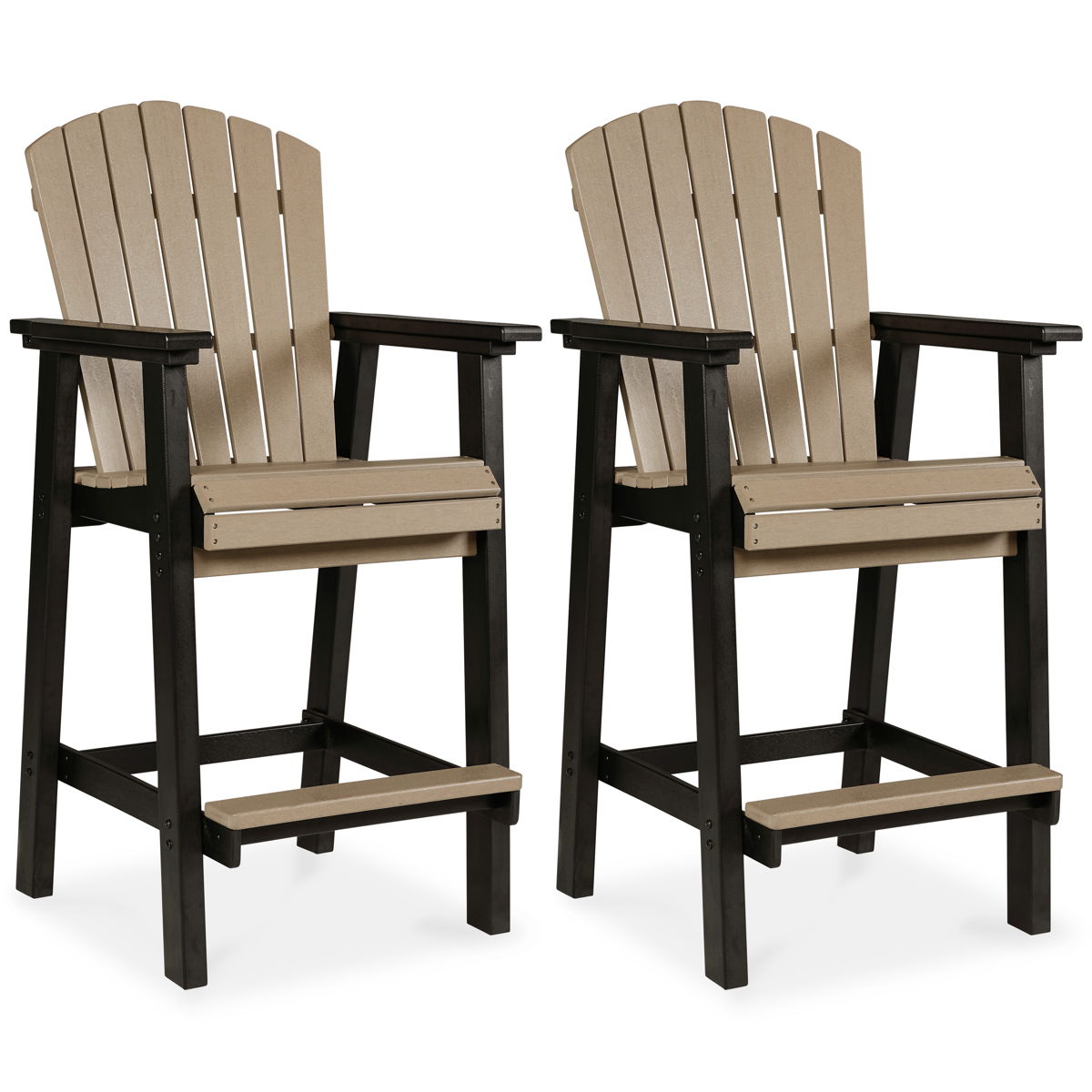 Fairen Trail – Black / Driftwood – Tall Barstool (Set of 2)