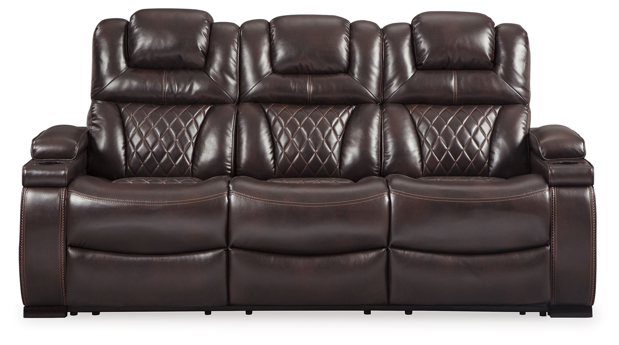 Warnerton – Brown Dark – PWR REC Sofa with ADJ Headrest