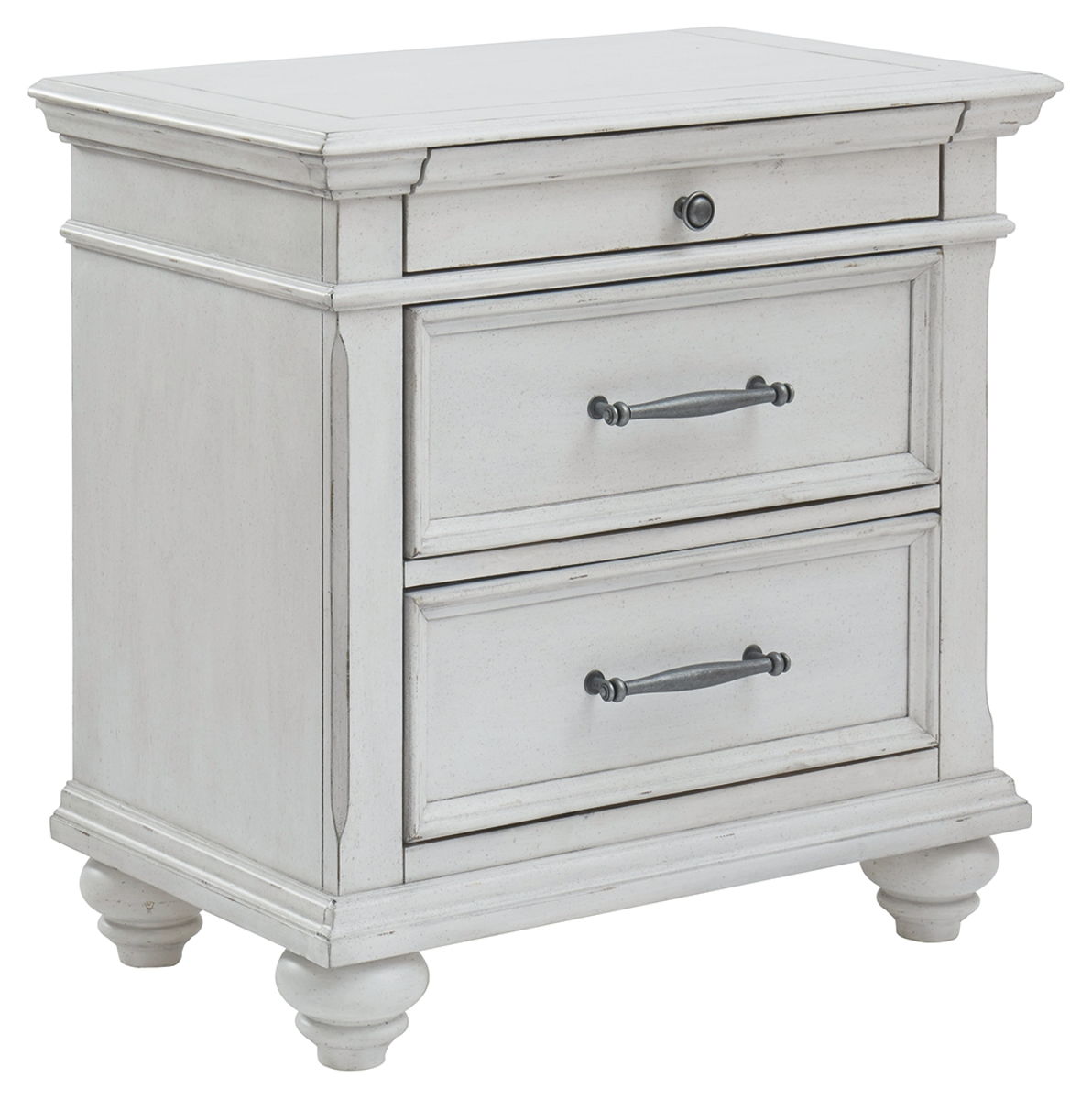 Kanwyn – Whitewash – Three Drawer Night Stand