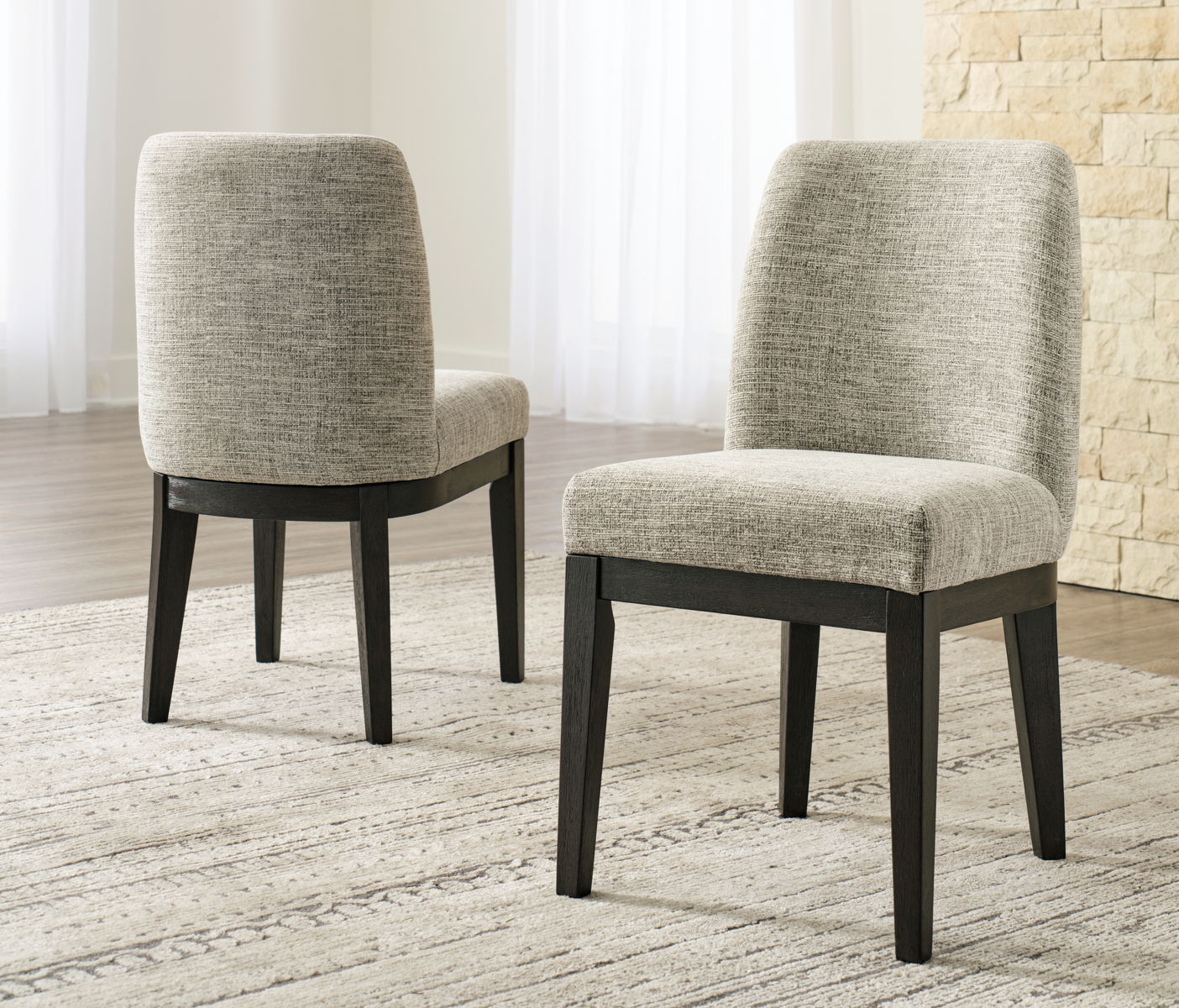 Burkhaus – Beige / Dark Brown – Dining UPH Side Chair (Set of 2)