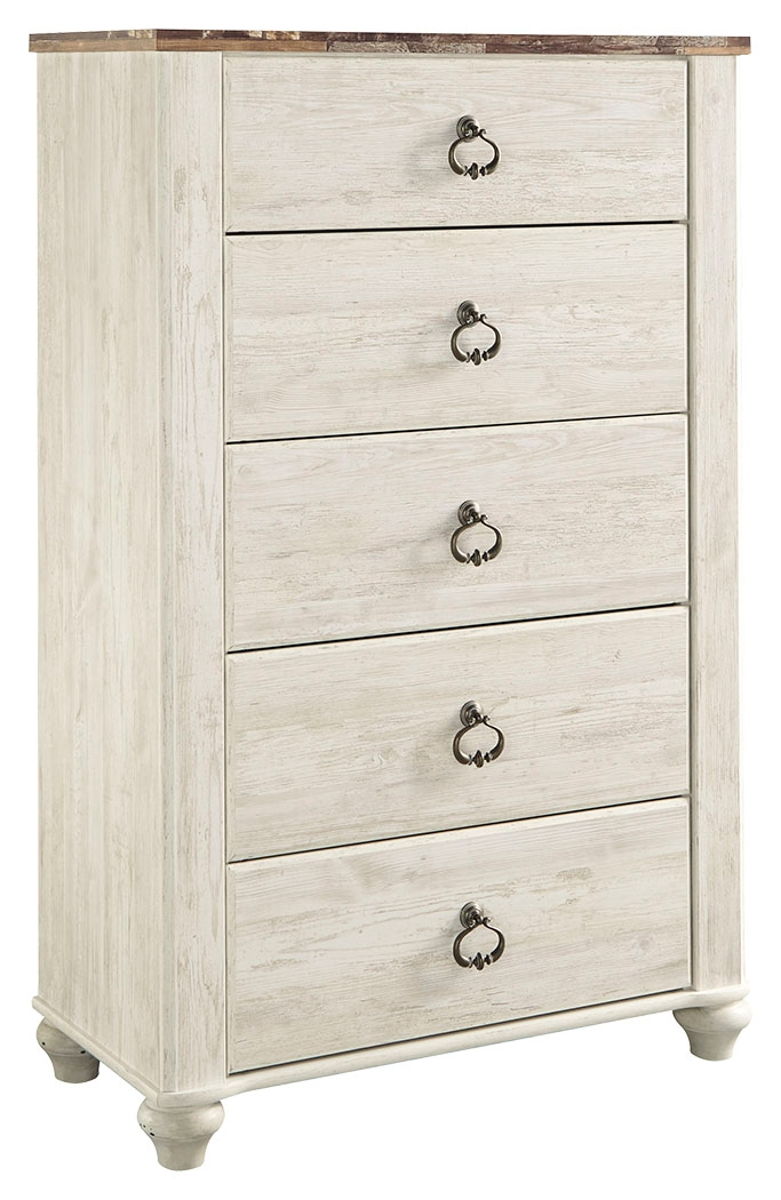 Willowton – Brown / Beige / White – Five Drawer Chest