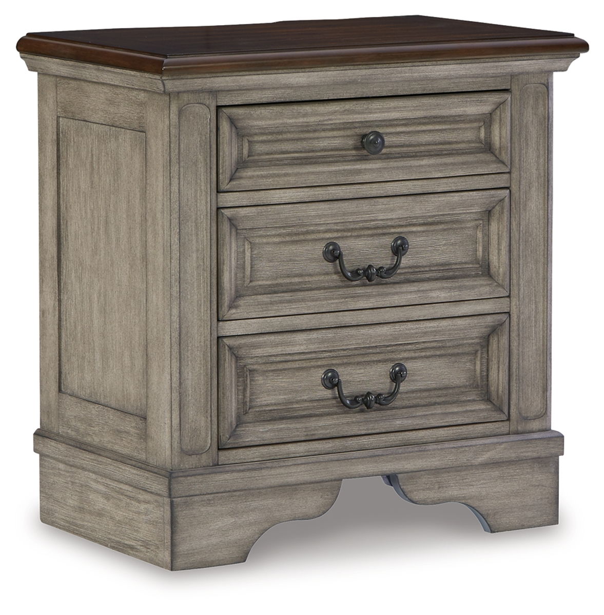 Lodenbay – Antique Gray – Three Drawer Night Stand